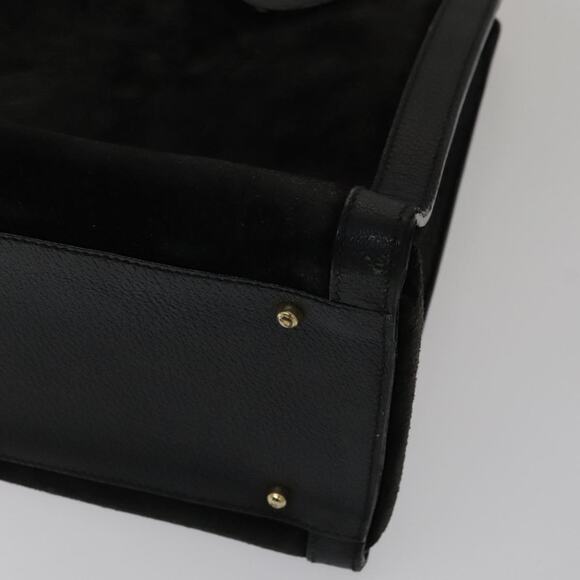 GUCCI Bamboo Hand Bag Leather Suede Black Gold 002 1186 002 1186 - Picture 10 of 16